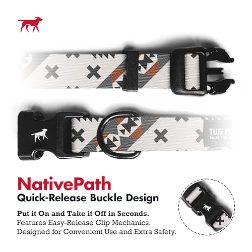 Tuff Pupper Premium Adjustable Dog Collar for Small Boy & Girl Dogs, Stylish Pattern Collars Designed in USA, Quick Release Buckle, NativePath Print, Small (0.7 Inch Wide x 8-12 Inch Neck) - color: NativePath, size: Small