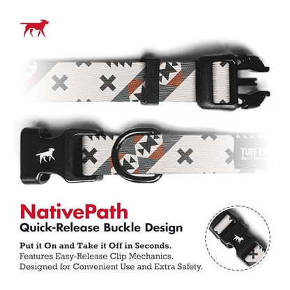 Tuff Pupper Premium Adjustable Dog Collar for Small Boy & Girl Dogs, Stylish Pattern Collars Designed in USA, Quick Release Buckle, NativePath Print, Small (0.7 Inch Wide x 8-12 Inch Neck) - color: NativePath, size: Small