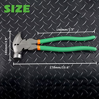 SPEEDWOX 10 Inch Fencing Pliers with Hammer Head Staple Puller - style: with hammerhead