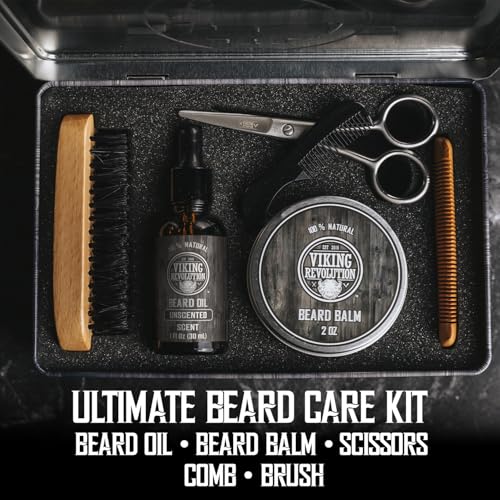 Viking Revolution Ultimate Beard Kit - Classic, 5 Pcs with Metal Box - size: 5 Piece Set