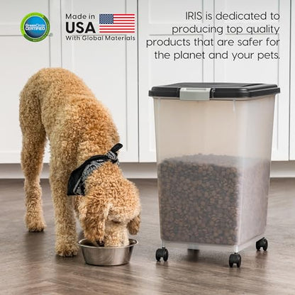IRIS USA Dog Food Storage Container, 2-Pack, Up to 54 lbs, Black - color: Black, size: 54 lbs - 2 Pack