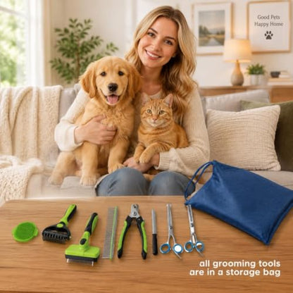 Dog Brush for Shedding,Deshedding Slicker Undercoat Rake Brush for Dog,6PCS - color: Green-6S