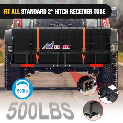 Nilight 60" x 20"x 7.87" Folding Carrier Fits 2-Inch Receiver 500 Lbs Capacity Bag Net Ratchet Straps Lock Stabilizer for SUV Pickup RV Van - style: 20"Basket w/Bag,Net,Straps,Stabilizer,Lock