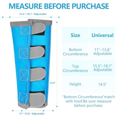 Fly Boots for Horses Set of 4 with Reflective Vercros, Loose Fitting Mesh Horse Fly Boots Leggings, Adjustable Equine Leg Wraps & Socks, Stay Up Not Sag, No Rub - color: Sky Blue