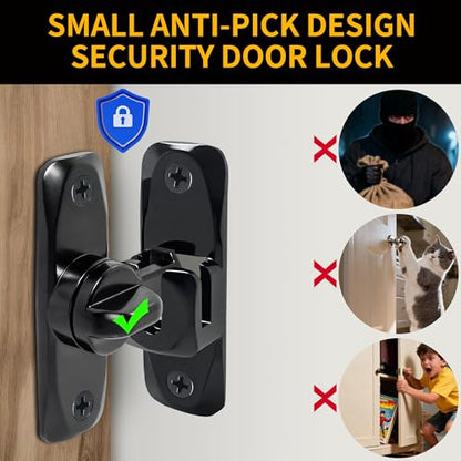 Barn Door Latch 90/180 Degree Barn Door Lock, Thickened Anti-Rust Flip Gate Latch Sliding Barn Door Lock Latch for Cabinets, Barn Door, Bathroom, Garden Doors