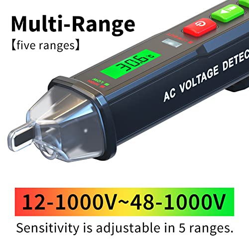 ZOYI ZT-DB03 AC Voltage Detector-5 Sensitivity Gears-Dual-Range 12V-1000V/48V-1000V, Non-Contact Voltage Tester Pen with Break-Point Testing,Flashlight, Electrical Tester for Home,Electricians&DIY