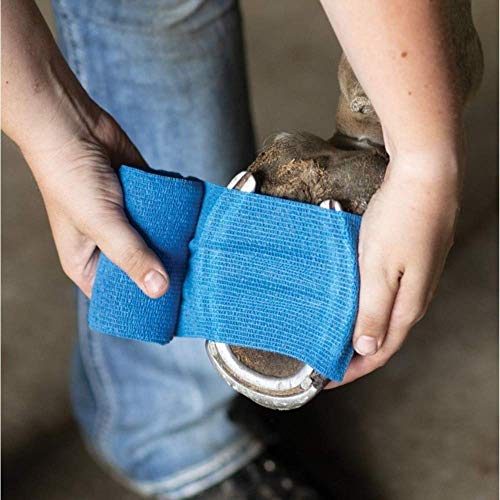 Dura-Tech Vet Flex White Bandage First Aid Wrap | for Horses, Dogs and Others | Self-Adhesive Cohesive Tape | 4” Wide and 5 Yards of Length | Package of 18 Rolls