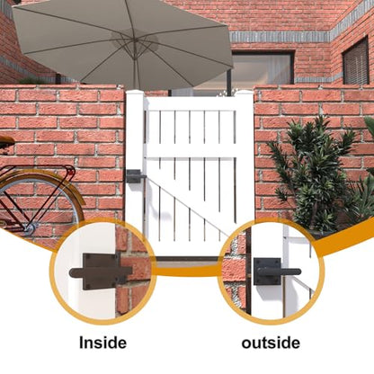 Sdstone Double Side Gate Latch,Heavy Duty Swinging Door Latch Gate Hardware for Wooden Fence,Gate Hardware for Left Inswing Outdoor Wooden Gates, Pool Gate, Backyard, Garden - style: GL-1 left inswing gate