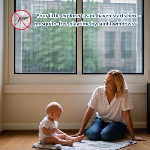 Adjustable Self-Adhesive DIY Window Screen, Cut-to-Size Mesh max 47x73 - color: White