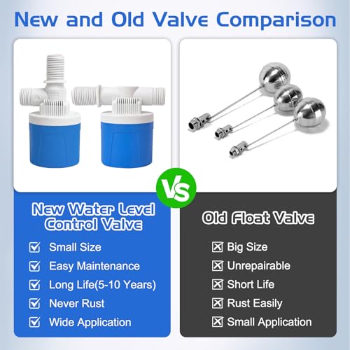 2 Pack 1" Water Float Valve For Water Tank Water Trough Pool Livestock - size: 1" Side Inlet (2 Pack)