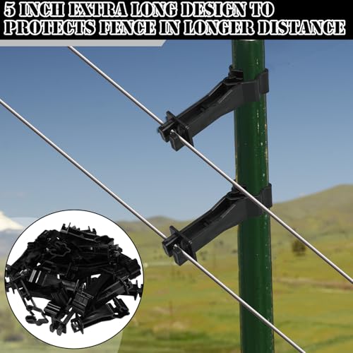Outus 25pcs Reversed Extender Electric Fence TPost Insulators Snap, Black - color: Black