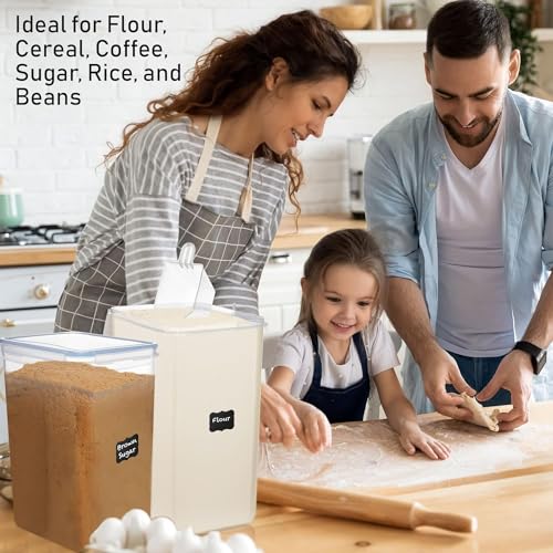 2 PC (8.5L / 287 Oz) Extra Large Pantry Flour Sugar Storage Containers Set - color: Clear