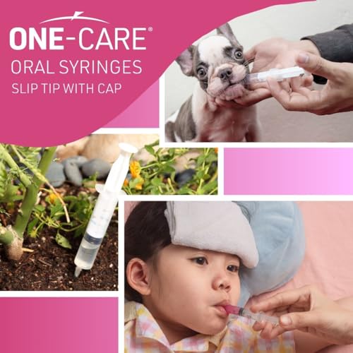 ONE-CARE Oral Syringe, 10 mL, Slip Tip, with Cap, 100 Count - size: 10 ml Blue Scale