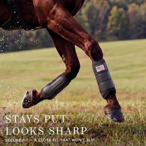 Equestrian Stockholm Horse Brushing Boots, 3D Mesh - color: Black