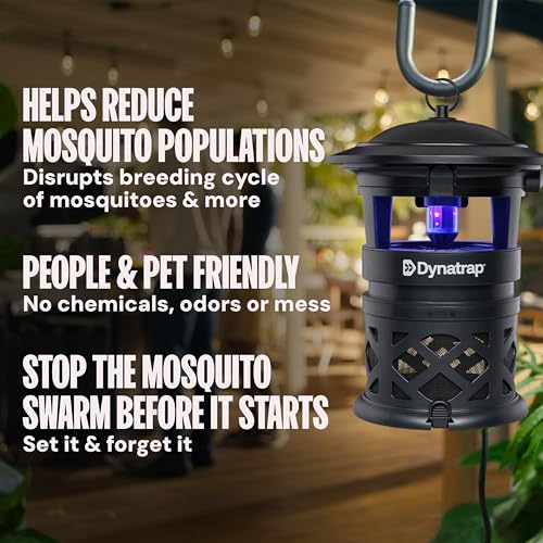 Dynatrap DT2030SR Fly Traps Outdoor - Mosquito & Flying Insect Killer for 1 Acre – Kills Mosquitoes, Flies, Gnats, Wasps - Bug Zapper Alternative - Black - style: 1 Acre Black Trap