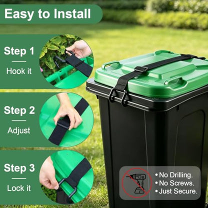 Trash Can Lock Lid, Animal Proof Garbage Can Lock for 28-96 Gallon Bins - color: 1 PCS