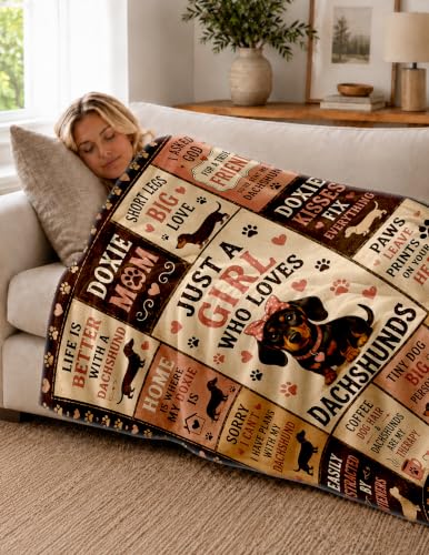 Dachshund Gifts for Women Dachshund Owners Lovers Weiner Dog Blanket 60*50 | Birthday Christmas Unique Gifts for Dachshund Lovers/Friends/Female/Girls Weiner Dog Themed Gifts Dachshund Throw Blanket - color: Dachshund