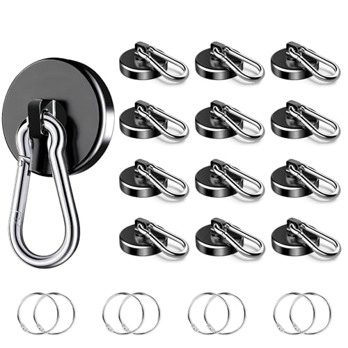 Magnetic Hooks Heavy Duty 150Lbs, 12 Pack Black Super Strong Hooks - style: 150lb-12P