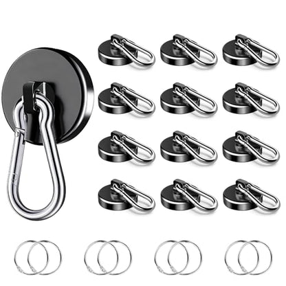 Magnetic Hooks Heavy Duty 150Lbs, 12 Pack Black Super Strong Hooks - style: 150lb-12P