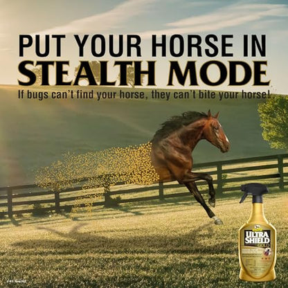 Absorbine UltraShield Gold Insecticide & Repellent for 100+ Insects, Use on Horses - size: 32 Ounce w/Sprayer