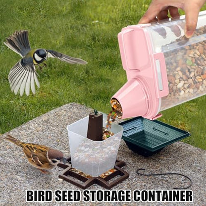 2 Pack 3 Lbs Pet Dog Cat Food Bird Seed Storage Containers for Travel -Pink - color: Pink-3L 2Pack