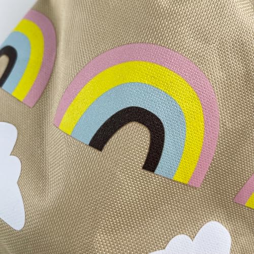 Rabbit Hay Feeder Bag for Guinea Pigs and Chinchillas | Cute Rainbow Design, Washable Oxford Cloth, Single Hole Timothy Hay Holder