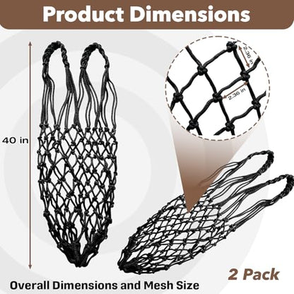 2 PCS Hay Net for Horses, 40" Slow Feed Hay Bag