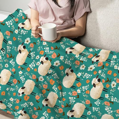 Cute Sheep Throw Blanket Sheep Gifts for Boys Girls 80"x60" - color: Sheep, size: 80" x 60"