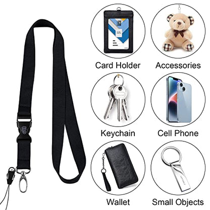 Wisdompro Office Lanyard, 5 Pack 23 inch Neck Strap Lanyards - Black - color: 5pack Black