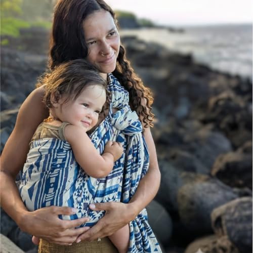 Organic Baby Ring Sling Carrier – Boho Hemp & Eucalyptus Wrap for Newborn to Toddler – Non-Toxic, ASTM-Certified, Ergonomic, Gift Box Included – Desert Aura - color: Desert Aura