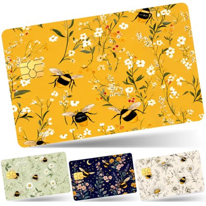 4PCS Bee Credit Card Skin, Debit Cards Cover Personalized Stickers - color: Bee