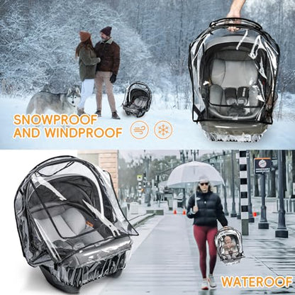 bemece Infant Car Seat Rain Cover with Air Vents and Access Window
