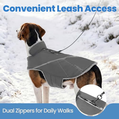 VIVAGLORY Dog Jacket Warm Snowrap Dog Winter Coat Vest, S, Grey - color: Grey, size: S(Chest: 18-22'')