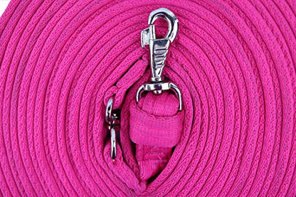 Premium Horse Training Super Soft Grip Swivel Lunge Line with Rubber Stopper with 6 Month Warranty and Replaceable Snap - color: Red, size: 34'