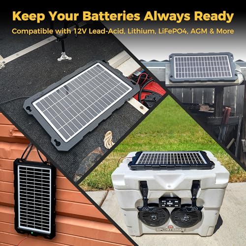 SUNAPEX 10W 12V Solar Car Battery Trickle Charger & Maintainer - size: 10W
