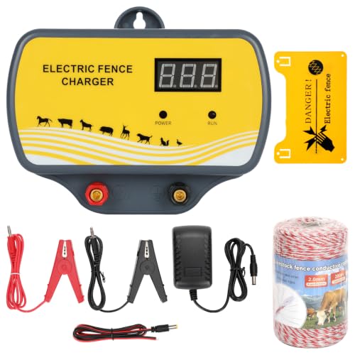 120‑Acre Electric Fence Charger, 12V 12KV 2J Pulse Generator