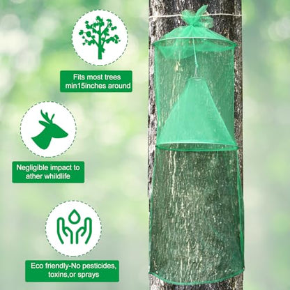 Qualirey 2 Pack Spotted Lanternfly Trap Lanternfly Killer for Tree,Green - color: Green