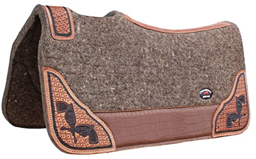 Horse Western Contoured Wool Felt Therapeutic Saddle Pad Black 39208 - color: Grey