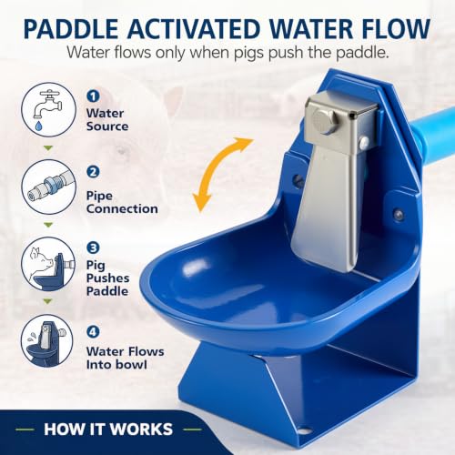 Threehoney Automatic Gravity-fed Pig Waterer for Show Pig & Farm Supplies