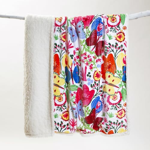 Carstens, Inc. Ultra Premium Super Soft Plush Sherpa Fleece Oversized Throw Blanket 54" x 68", Butterfly - color: Butterfly