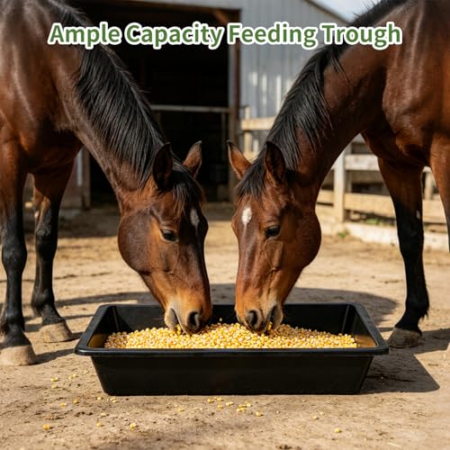 5 Pack 4.5 Gallon/18 Quart Plastic Livestock Feeder Water Trough - color: Black-18Quart, size: 18 Quart
