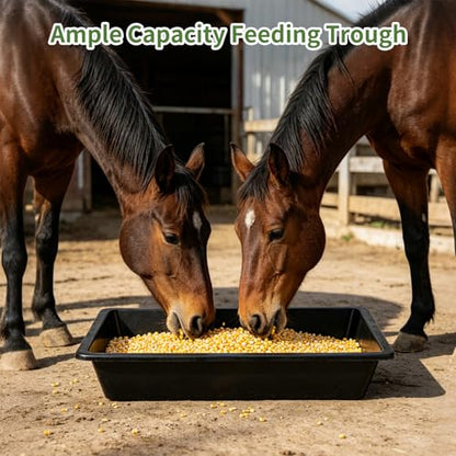 5 Pack 4.5 Gallon/18 Quart Plastic Livestock Feeder Water Trough - color: Black-18Quart, size: 18 Quart