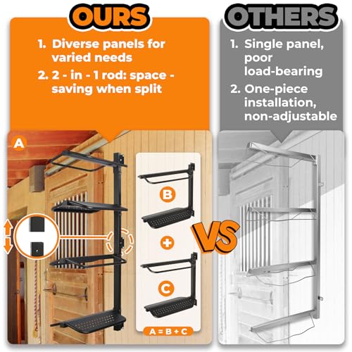 Sidasu Split-Type Saddle Rack, 4 Tier Heavy Duty Wall Mounted Saddle Rack - size: Detachable