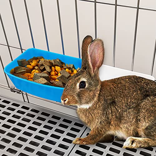 6 Pack Feeder Waterer Chicken 21 oz Food Water Cage Cups Puppy Cat Rabbit Hanging Feeding Dish Coop Bowl Watering Container Treats Drinker for Pigeon Bird Bath Basin Hamster Bed - color: 21 OZ Pack of 6 Blue