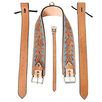 HILASON Horse Western Carved Leather Rear Flank Back Cinch Girth Saddle Billets Comfytack | Billet Strap