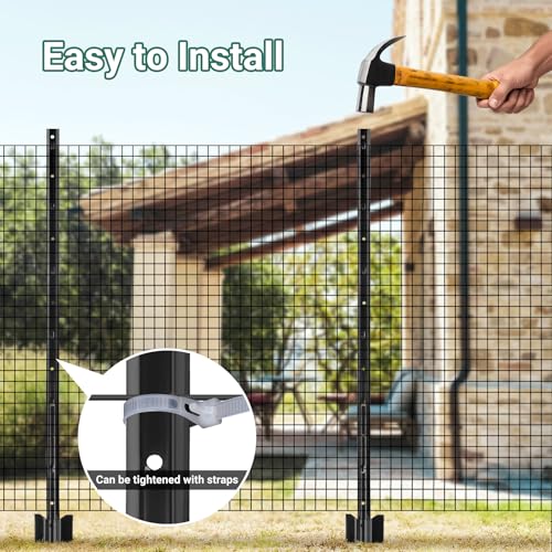 Fence Posts 4 FT Black, 16 Pack Heavy Duty U Posts - color: Black, size: 4FT-16Pack