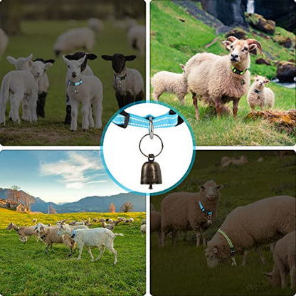 5 Pack Reflective Goat Collars with Bells,Anti-Lost Pet Collar - color: Reflective Multi-colored