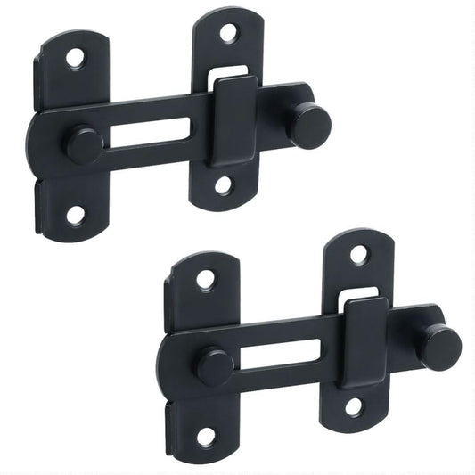 Alise 2pcs 4 Inch Black SUS304 Stainless Steel Gate Latches for Barn Door - color: Matte Black, size: 4 inch-2p