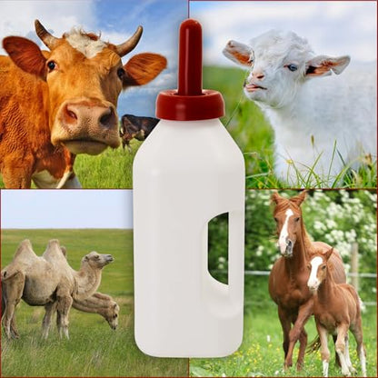2 Quart Calf Nursing Bottle with Replacement Rubber Nipple Easy-Grip Handle