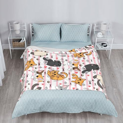 Cute Cat Throw Blanket Fuzzy Soft Cozy Cute Cat Blankets Soft Throws Warm Lightweight Plush Fleece Throw Blanket for Kids Men Women Gift Bed Couch Sofa 60"x50" - color: Cat, size: 60"x50"